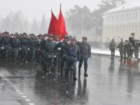 Снегопад - не помеха парадным тренировкам