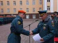 На построении чествовали команды, отличившиеся в кроссе