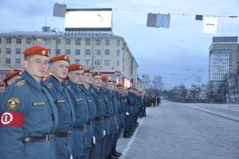 Первая ночная тренировка парада Победы