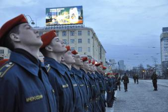 Первая ночная тренировка парада Победы